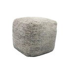 18 Pouf ottoman cube en laine grise