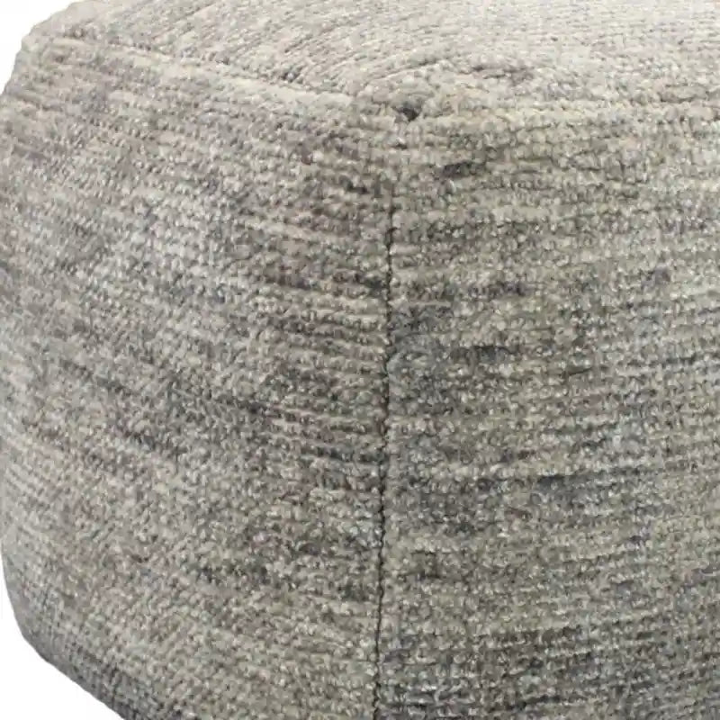 18 Pouf ottoman cube en laine grise
