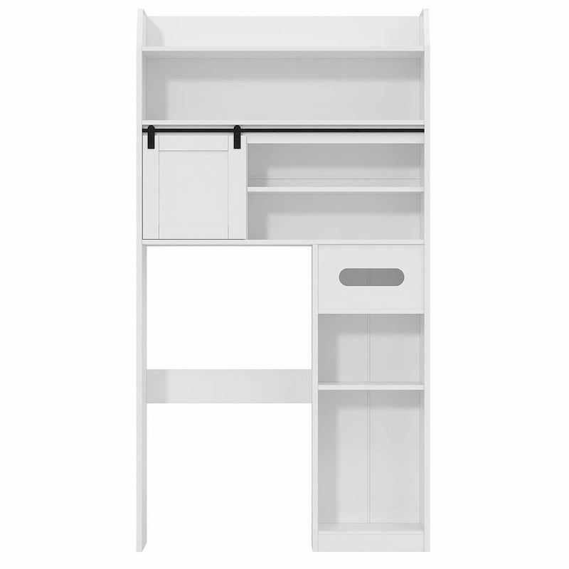 Meuble de rangement sur les toilettes Javlergo avec cadre en métal et étagères de rangement, organisateur de salle de bain avec étagères réglables