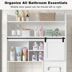 Meuble de Rangement Sur Pied Pour Toilettes avec Cadre en Métal et Étagères de Rangement, Organiseur de Salle de Bain avec Étagères Réglables