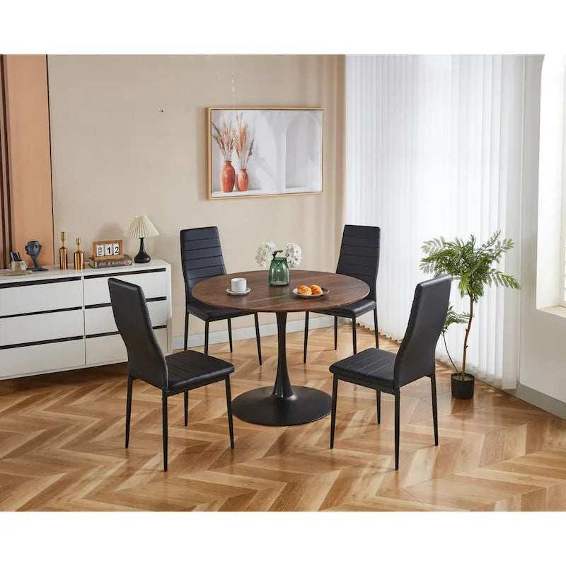 Table moderne avec plateau en MDF et pieds en métal pour les cuisines d'espaces réduits Utilisation multifonctionnelle et salon