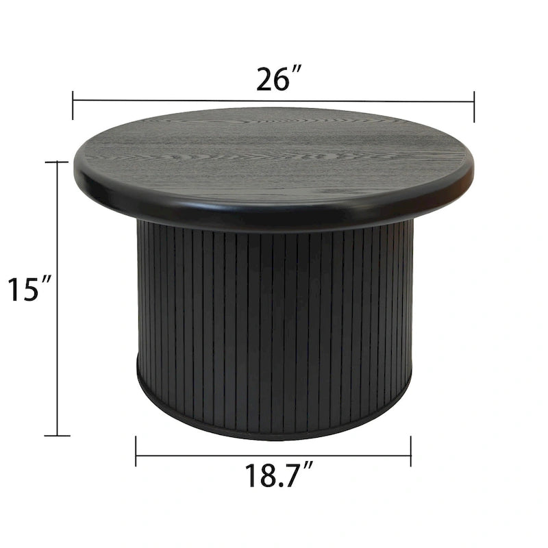 Ensemble de tables basses rondes modernes, combinaison double table basse avec pied de table cannelé, pour salon