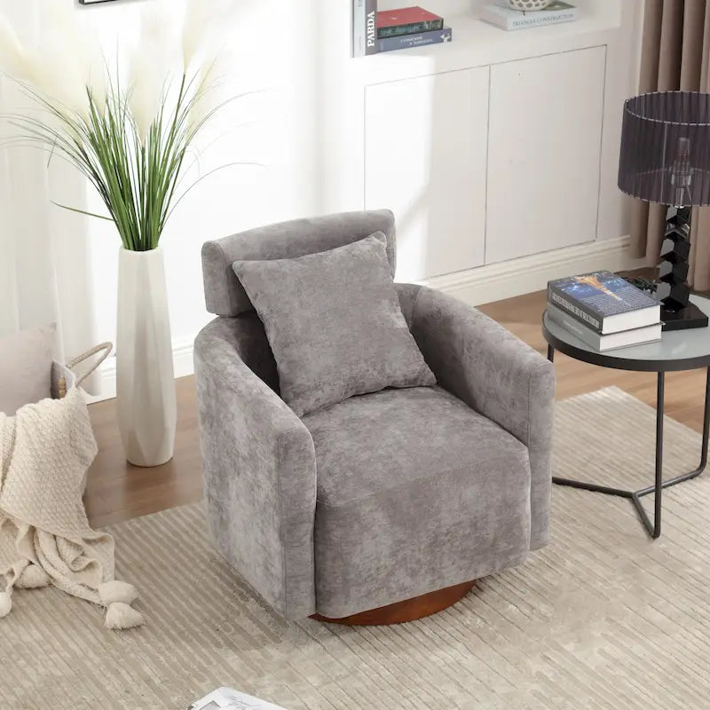 Fauteuil pivotant à 360 degrés, Fauteuil capitonné en chenille
