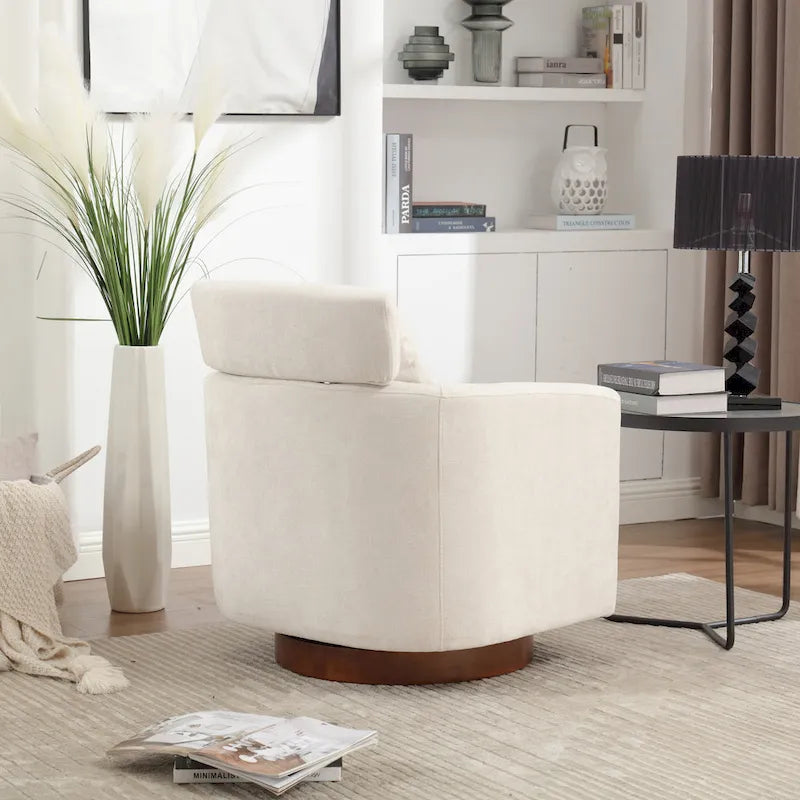 Fauteuil pivotant à 360 degrés, Fauteuil capitonné en chenille