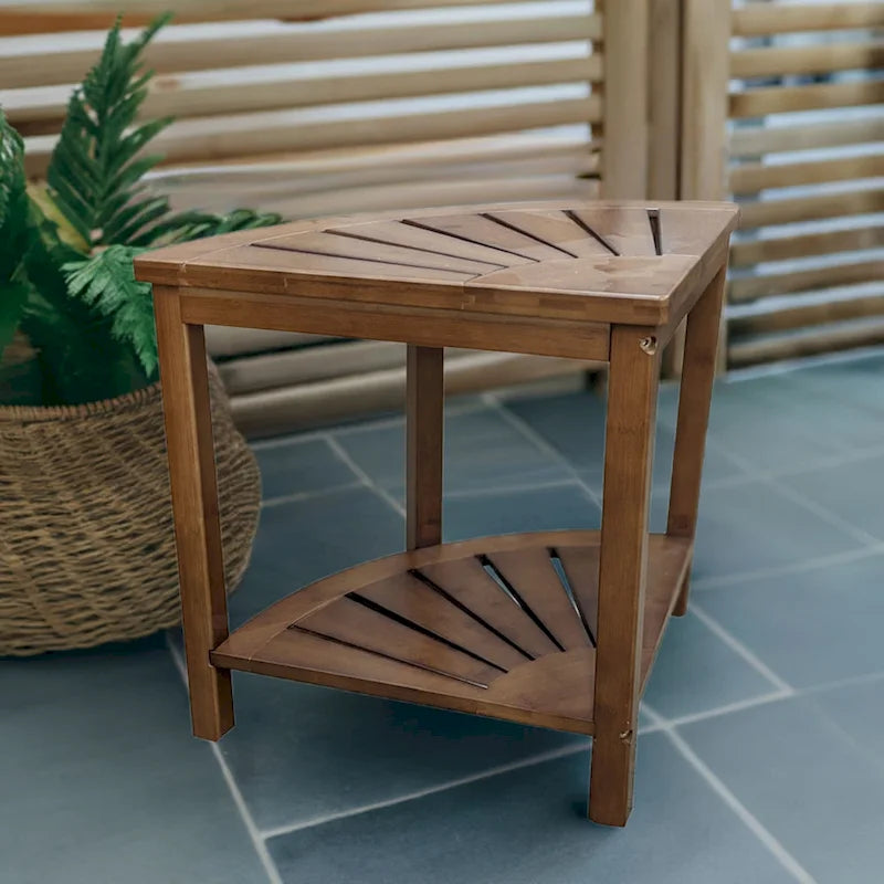 Banc d'angle de style spa en bambou massif