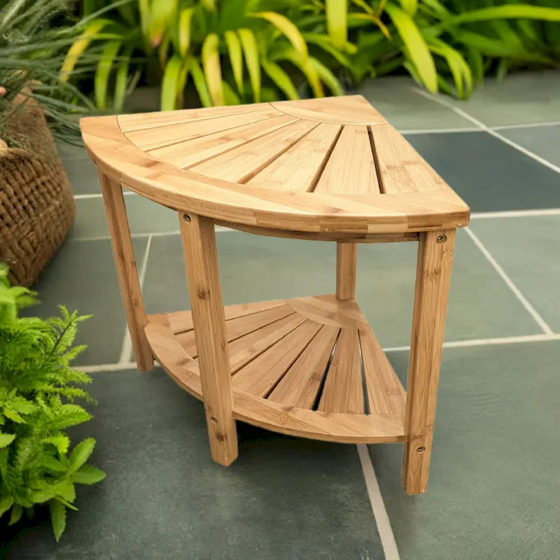 Banc d'angle de style spa en bambou massif