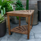 Banc d'angle de style spa en bambou massif