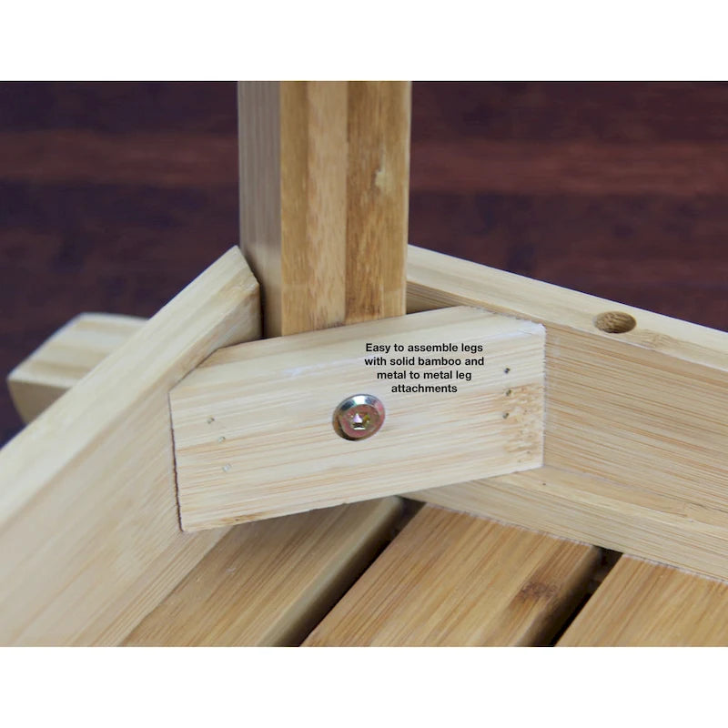 Banc d'angle de style spa en bambou massif