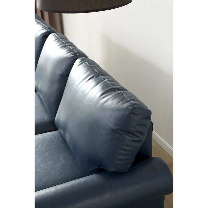 Canapé 3 places 82,68 en cuir PU avec rangement, structure en bois massif et métal, 6 pieds de support, coffres de rangement sous l'assise