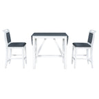 Ensemble de salle à manger de 3 pièces en bois, hauteur comptoir, avec table à rabat et 2 chaises