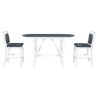 Ensemble de salle à manger de 3 pièces en bois, hauteur comptoir, avec table à rabat et 2 chaises