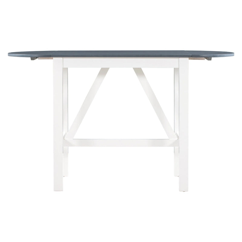 Ensemble de salle à manger de 3 pièces en bois, hauteur comptoir, avec table à rabat et 2 chaises