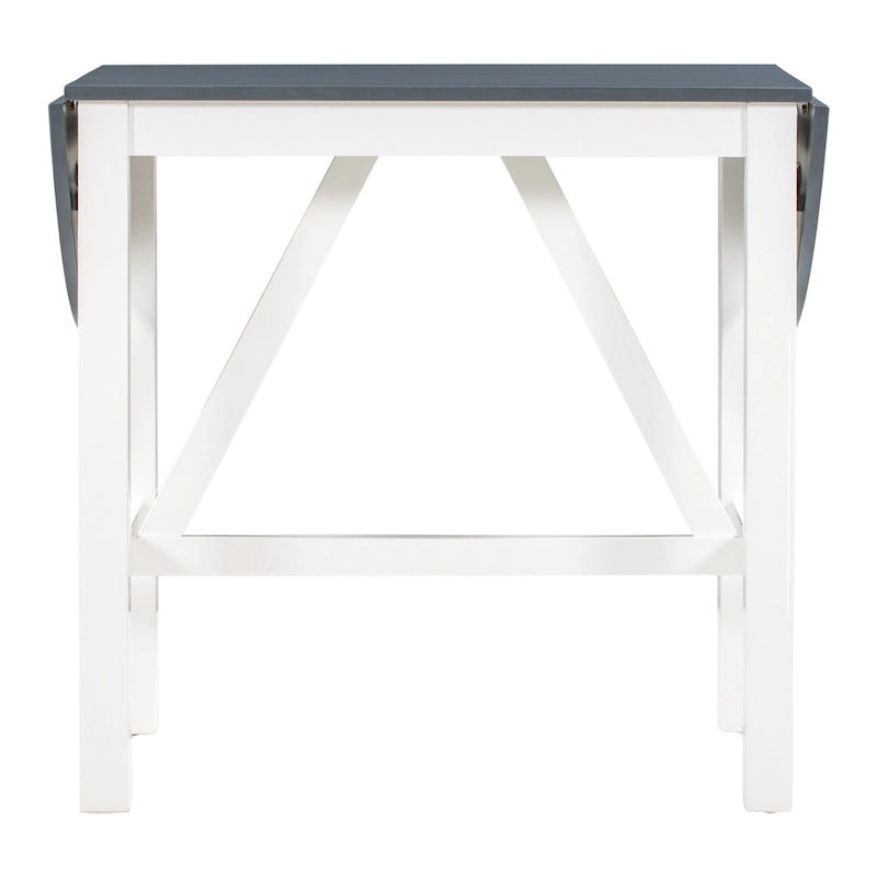 Ensemble de salle à manger de 3 pièces en bois, hauteur comptoir, avec table à rabat et 2 chaises