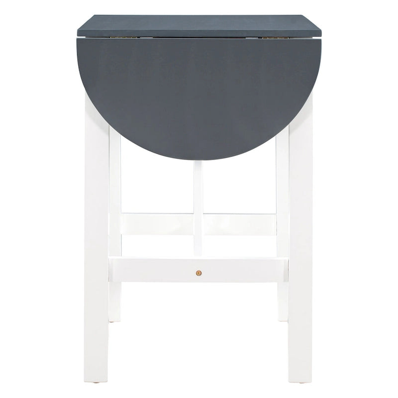 Ensemble de salle à manger de 3 pièces en bois, hauteur comptoir, avec table à rabat et 2 chaises