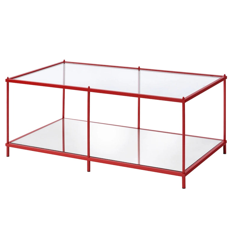 Table basse à 1 étagère en verre Scoles Contemporary de 42 po