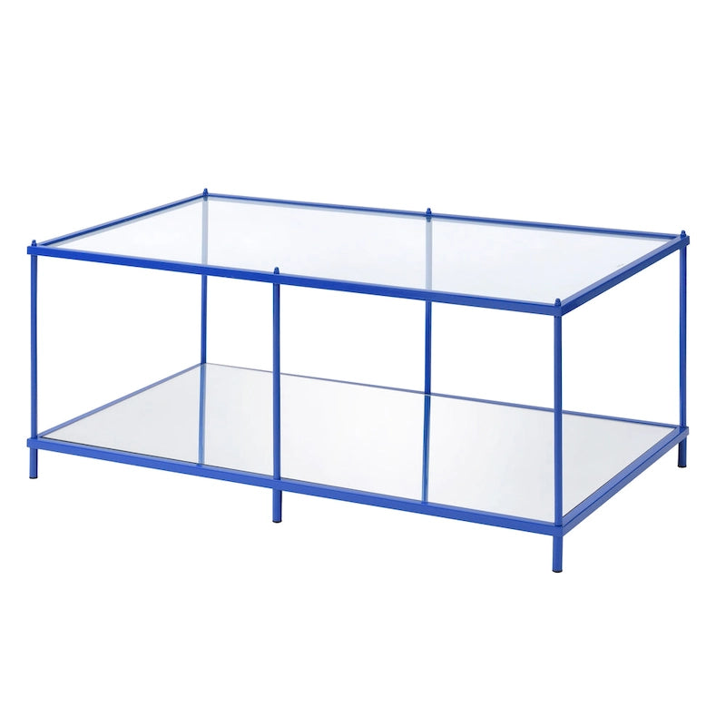 Table basse à 1 étagère en verre Scoles Contemporary de 42 po