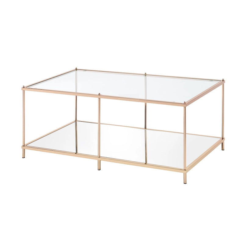 Table basse à 1 étagère en verre Scoles Contemporary de 42 po