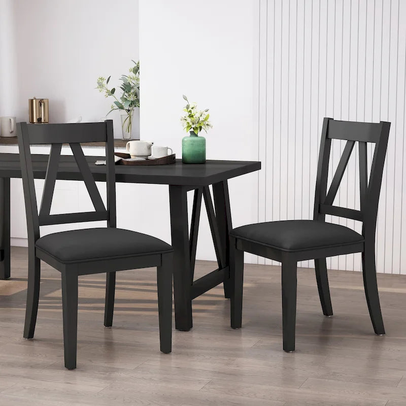Chaises de salle à manger en bois rembourrées Fairgreens Farmhouse – 20,00 L x 22,75 l x 39,00 H