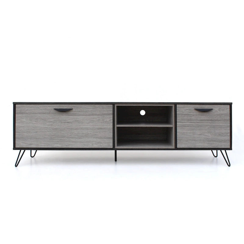 Ensemble de meuble TV Bramhall 3 pièces gris en faux bois par Christopher Knight Home