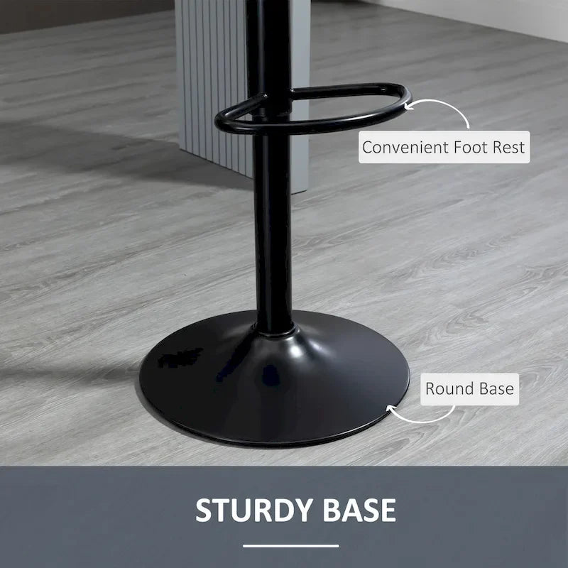 Tabourets de bar réglables en velours à hauteur de comptoir, tabouret de cuisine rembourré avec siège pivotant, structure en acier