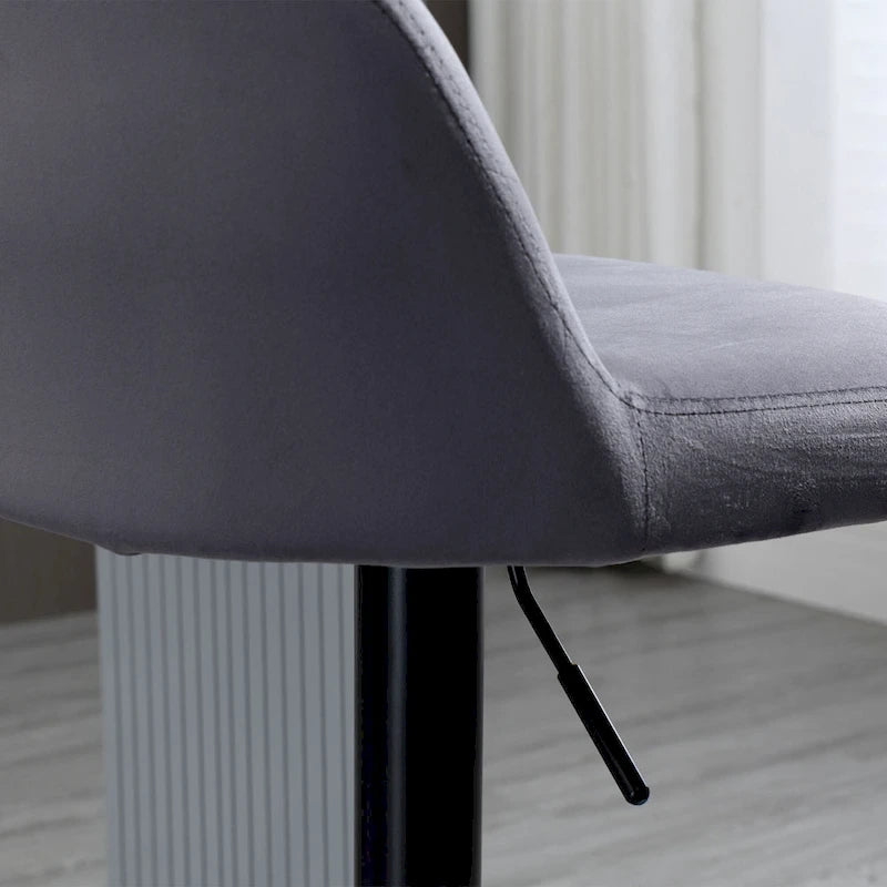 Tabourets de bar réglables en velours à hauteur de comptoir, tabouret de cuisine rembourré avec siège pivotant, structure en acier