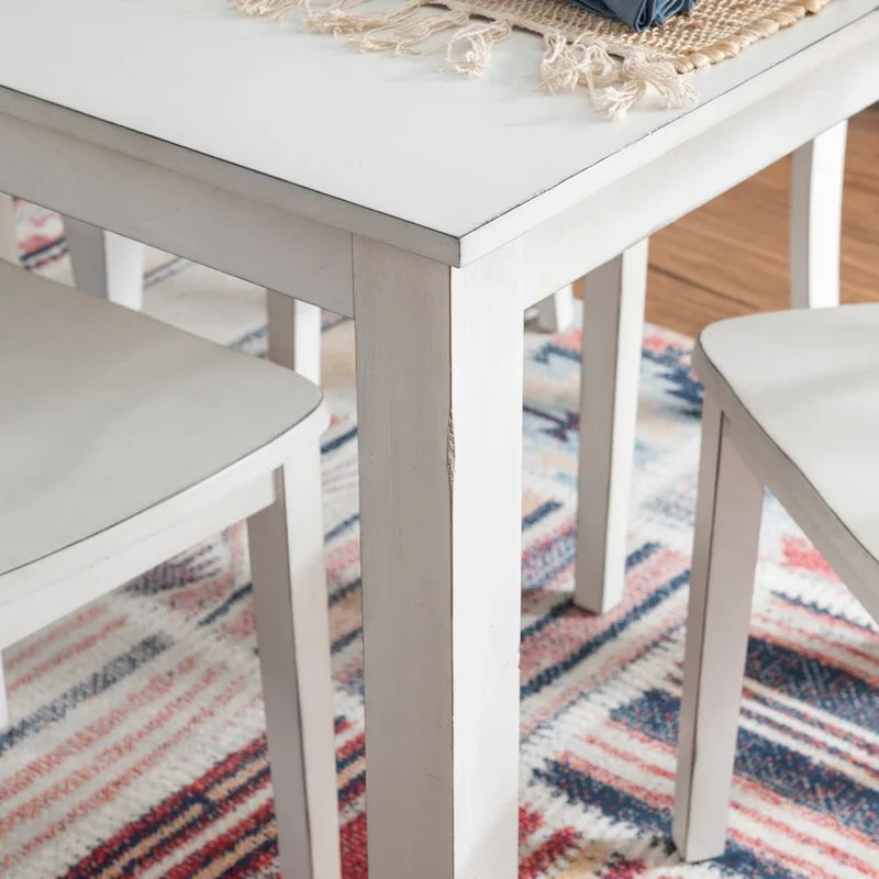 Ensemble de salle à manger 5 pièces Harrow style ferme blanc