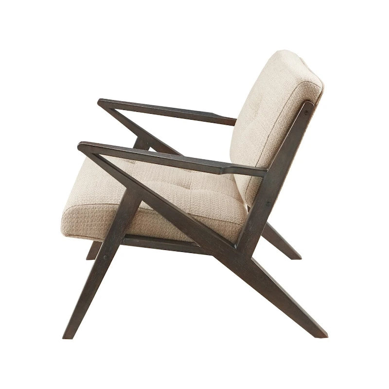 Fauteuil rembourré Rocket avec cadre en bois oblique