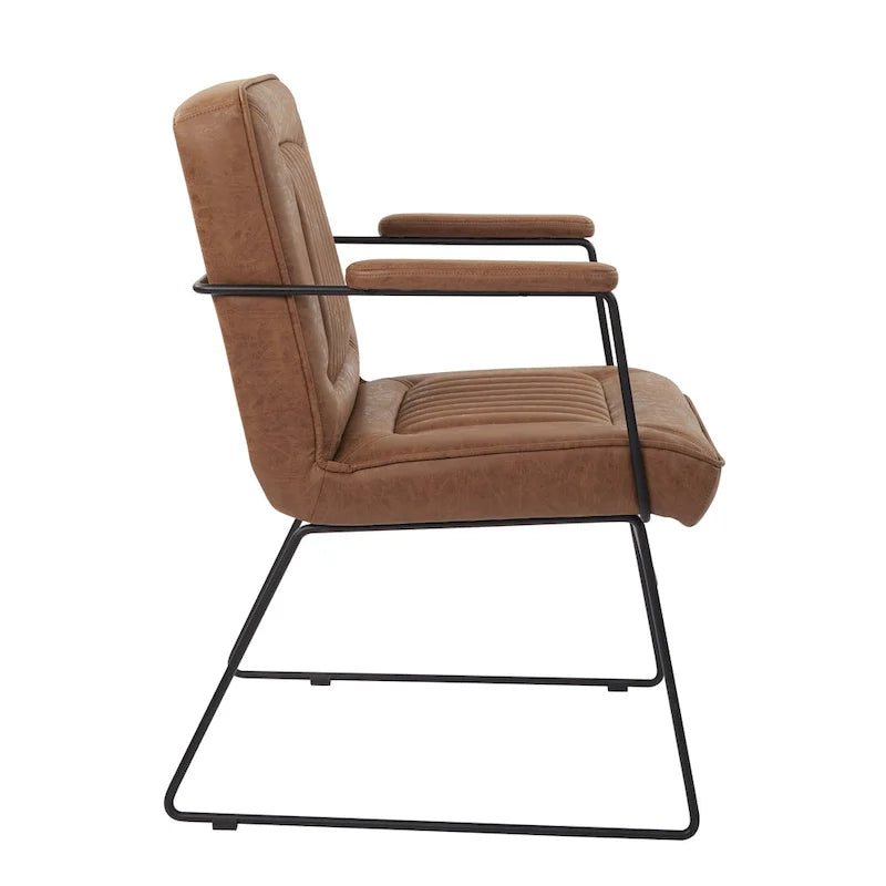 Chaise en similicuir Teigen avec piètement luge