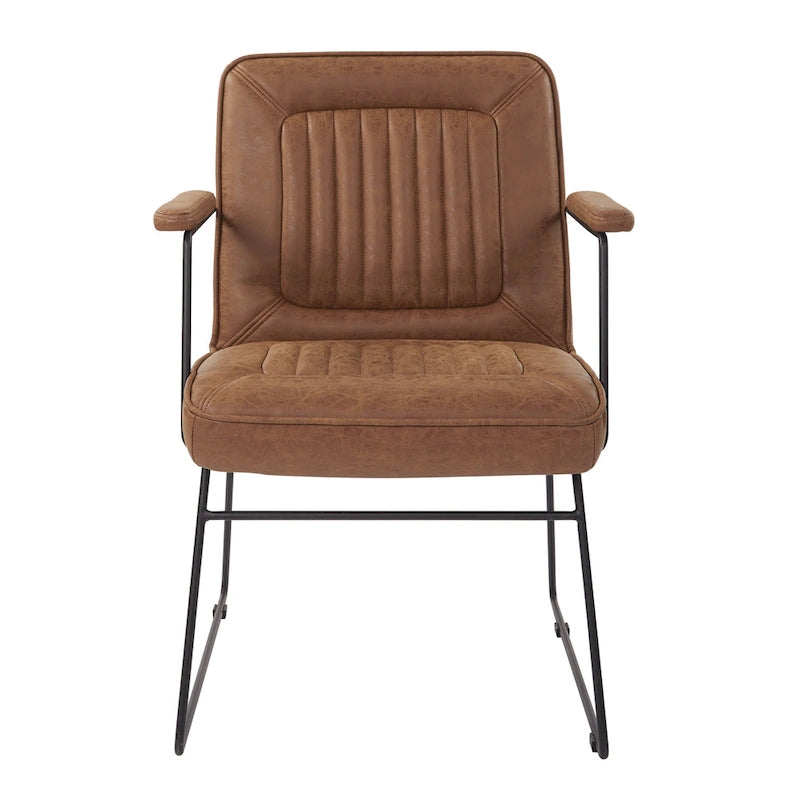 Chaise en similicuir Teigen avec piètement luge