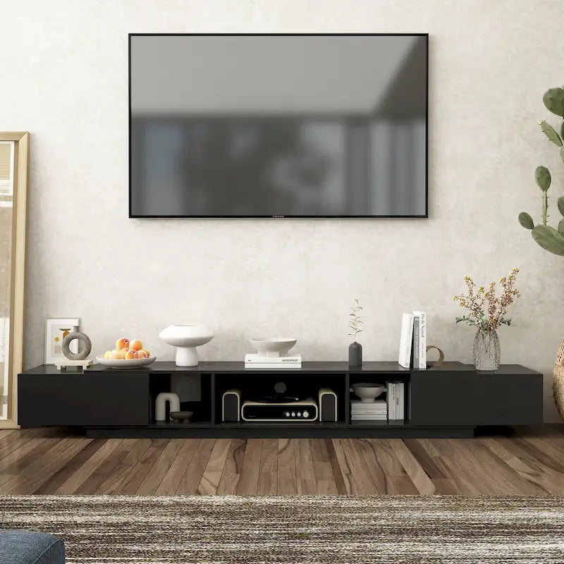 Meuble TV pour 90 pouces, Meuble TV multimédia, Console multimédia pour centre de divertissement