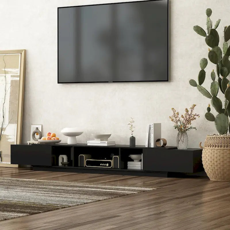 Meuble TV pour 90 pouces, Meuble TV multimédia, Console multimédia pour centre de divertissement