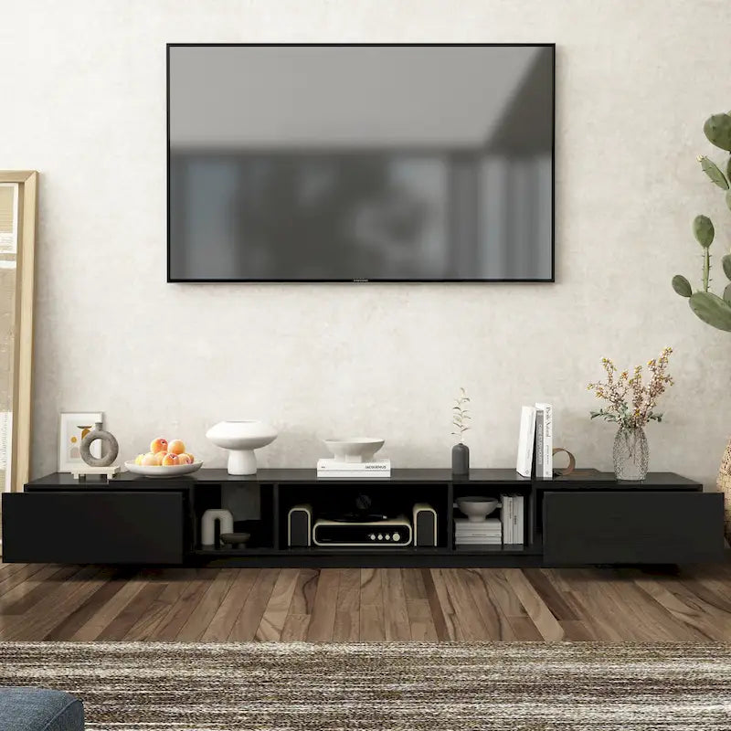Meuble TV pour 90 pouces, Meuble TV multimédia, Console multimédia pour centre de divertissement