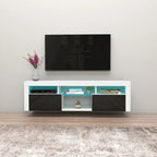 Meuble TV flottant mural Bari 160 avec 16 couleurs de LED