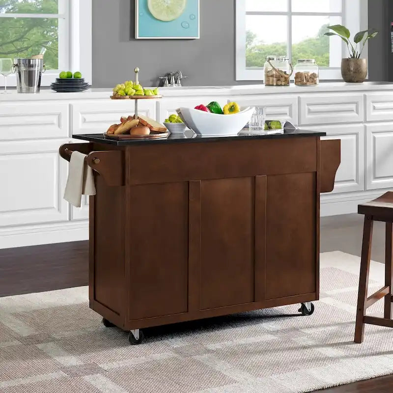 Desserte de cuisine Crosley Eleanor avec plateau en granit noir – 18 prof. x 51,5 larg. x 35,25 haut.