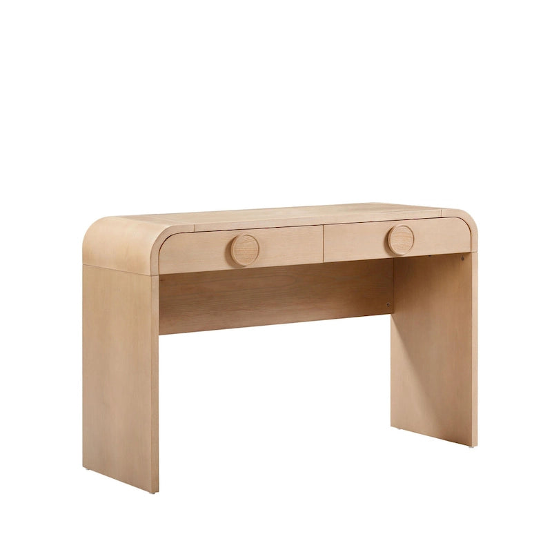 Coiffeuse à 2 tiroirs Moonrise en frêne naturel