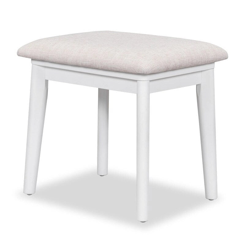 Wood Vanity Desk with Flip-top Makeup Mirror & Stool Dressing Table