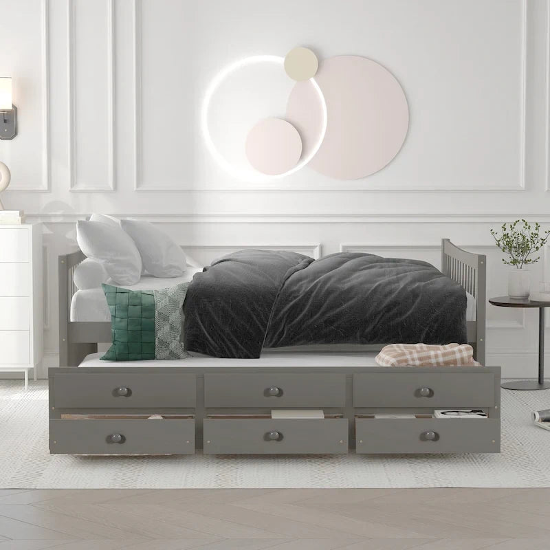 Lit de repos avec lit gigogne et tiroirs