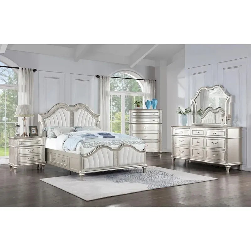 Rosarito Silver Oak and Ivory 5-piece Storage Bed