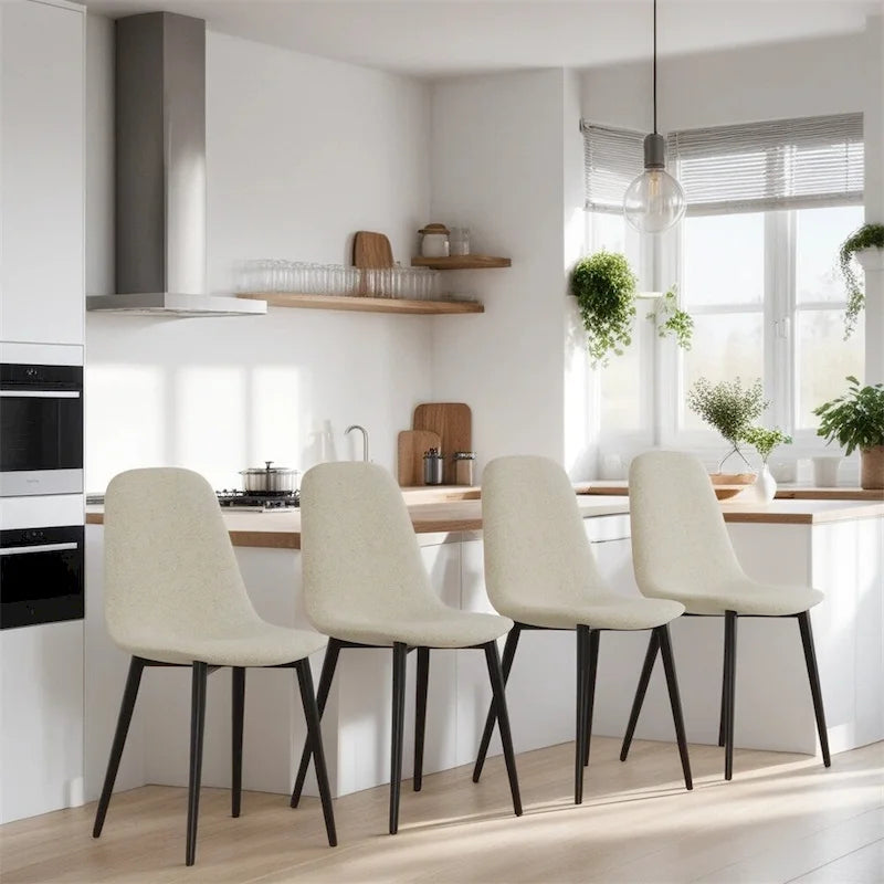 Chaises de salle à manger modernes avec pieds en métal (Lot de 4) - S/O