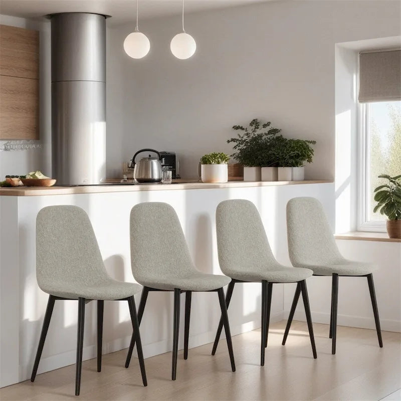Chaises de salle à manger modernes avec pieds en métal (Lot de 4) - S/O