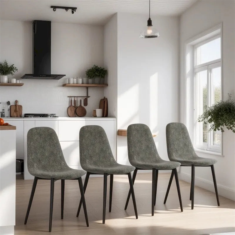 Chaises de salle à manger modernes avec pieds en métal (Lot de 4) - S/O