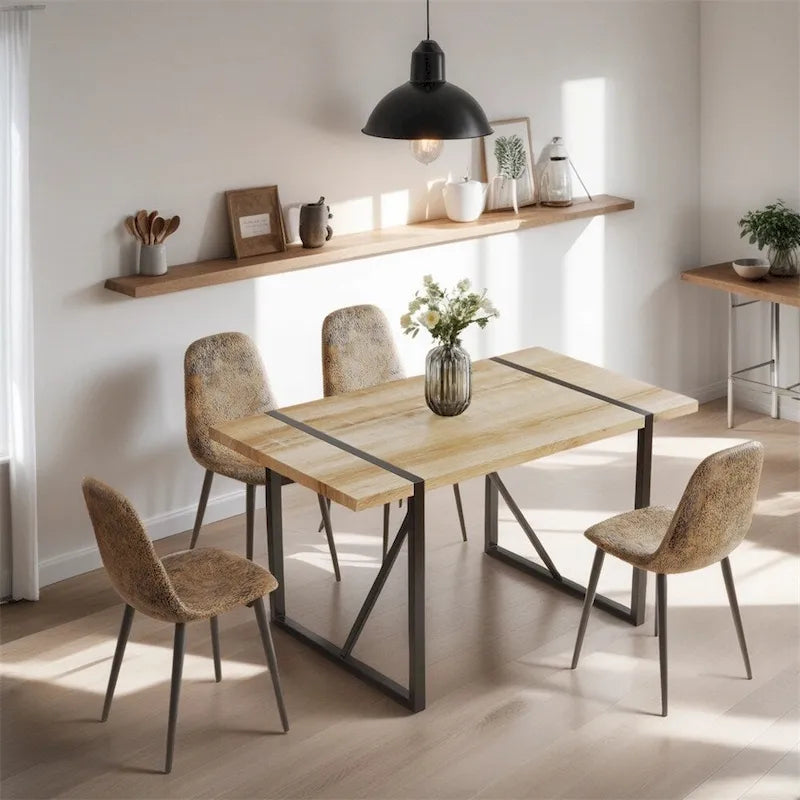 Chaises de salle à manger modernes avec pieds en métal (Lot de 4) - S/O