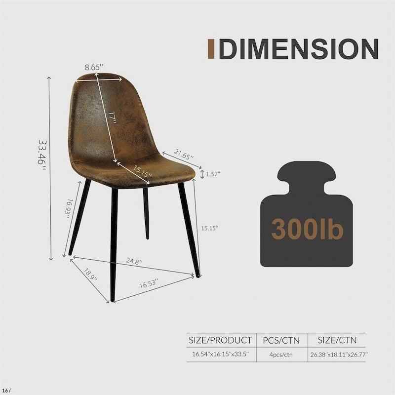 Chaises de salle à manger modernes avec pieds en métal (Lot de 4) - S/O