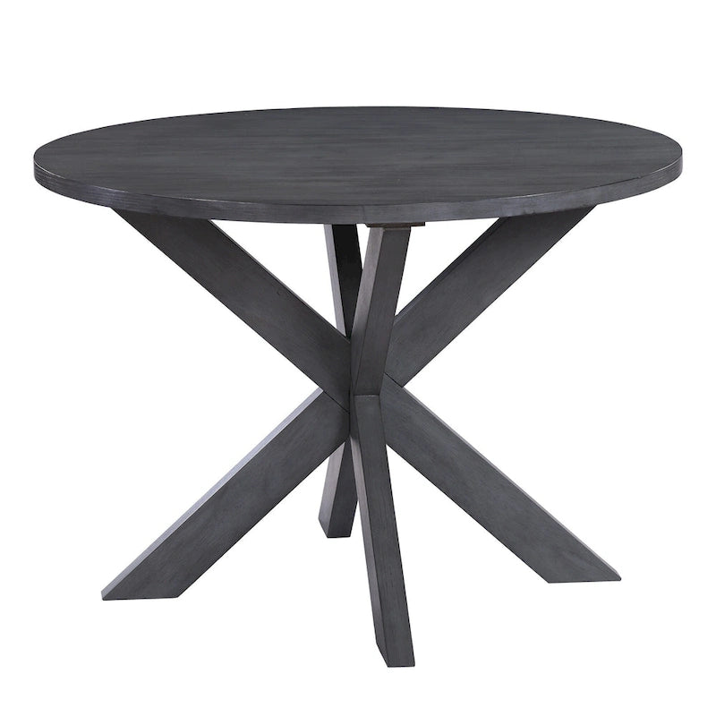 Table à manger ronde à piètement en X style ferme de 42 po de diamètre