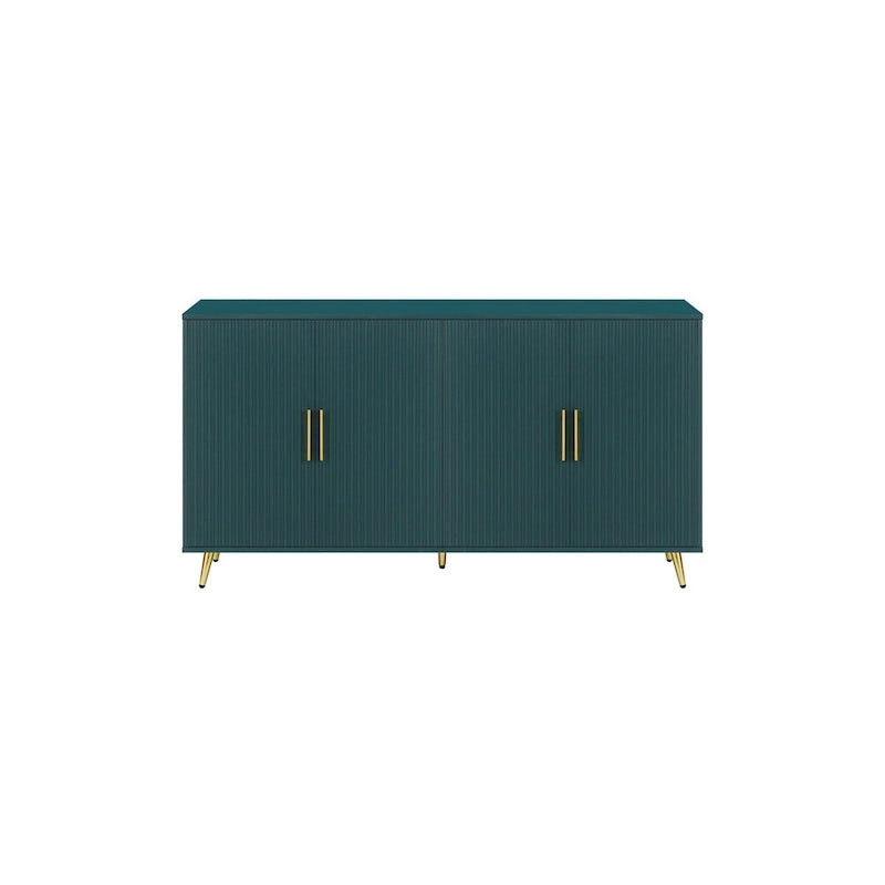 Armoire de rangement en bois à quatre portes Accent avec étagères réglables