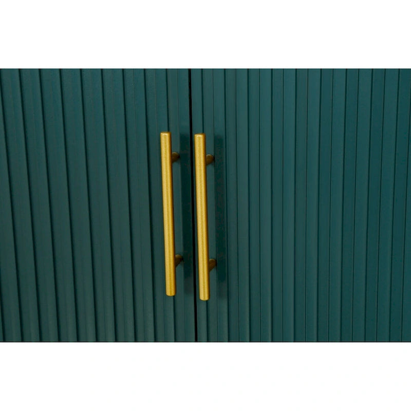 Armoire de rangement en bois à quatre portes Accent avec étagères réglables