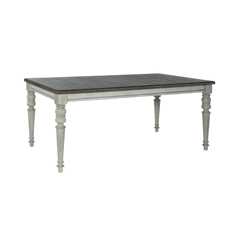 Table à pieds rectangulaires Cottage Lane blanc antique et gris patiné