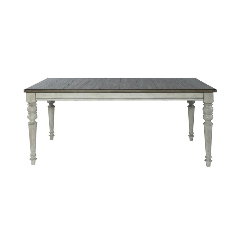 Table à pieds rectangulaires Cottage Lane blanc antique et gris patiné