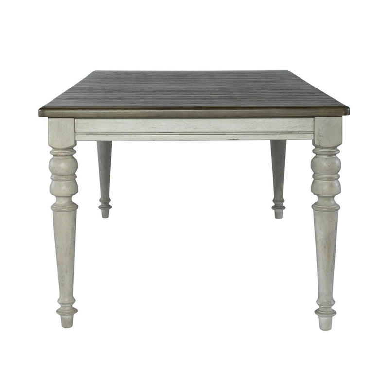 Table à pieds rectangulaires Cottage Lane blanc antique et gris patiné