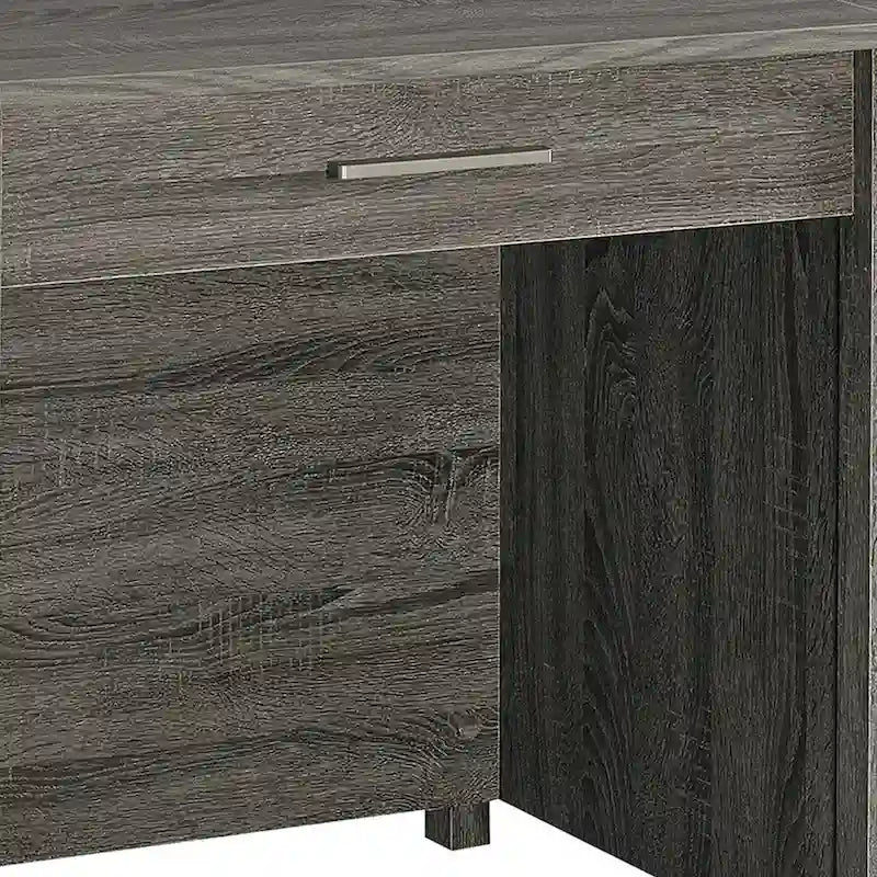 Bureau d'ordinateur Wim avec 4 tiroirs, plateau relevable, 2 tiroirs coulissants, 152,4 cm, gris patiné